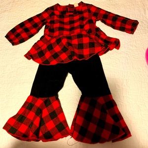 Buffalo Plaid bell bottom outfit